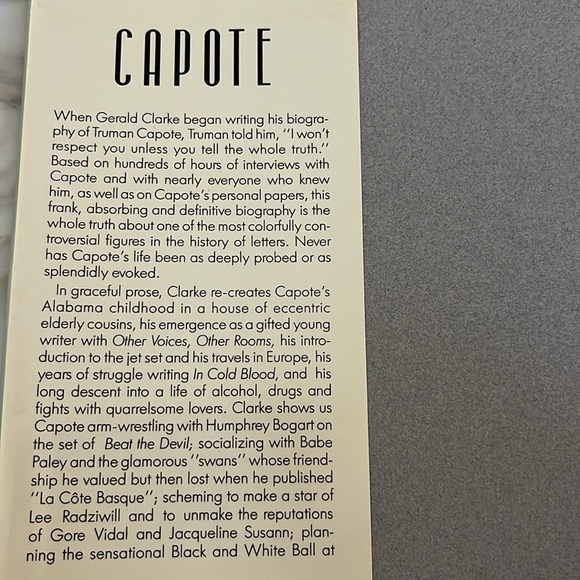 Capote; A Biography HC/DJ Book By Gerald Clarke 1998 First Edition - Picture 3 of 16